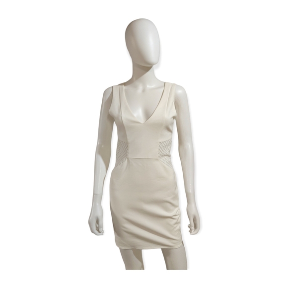 TOBI Body-Con Deep V-Neck Mini Dress White S - Picture 4 of 11